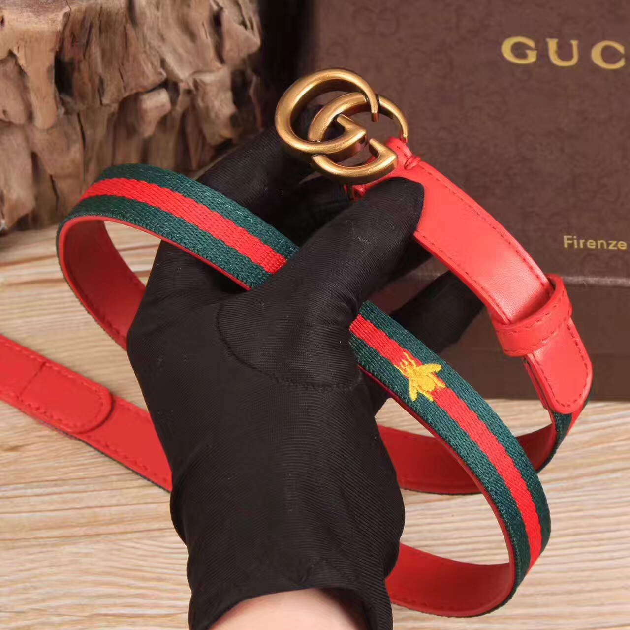 Sylvie Web belt with double G buckle, Gucci Belts