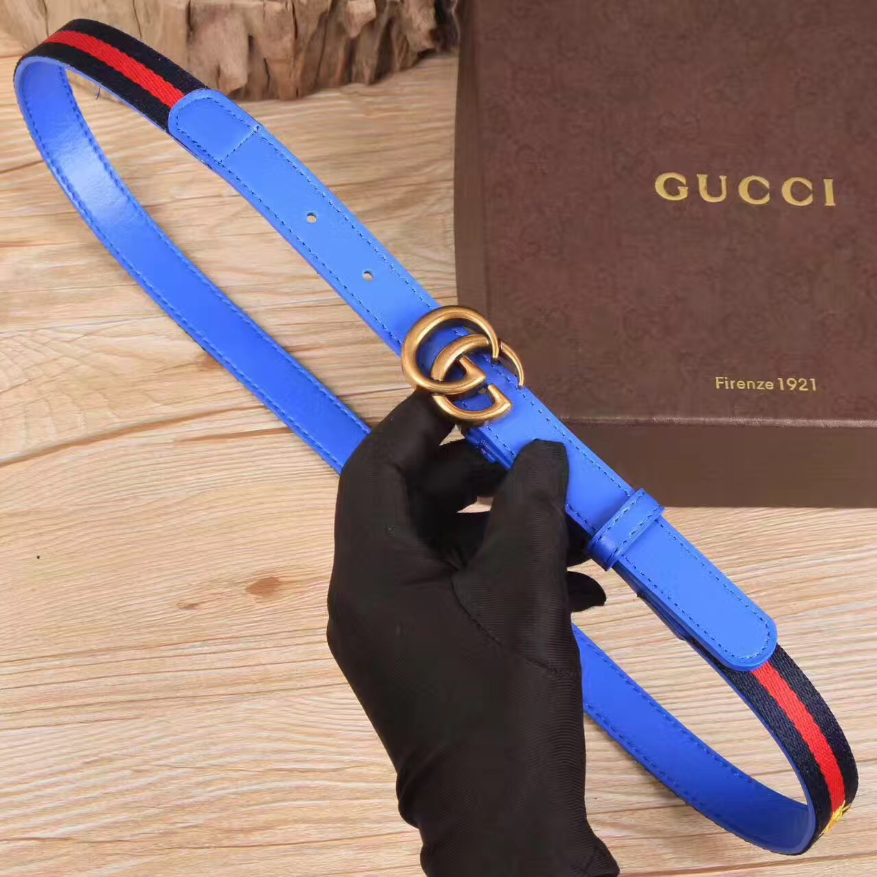 Sylvie Web belt with double G buckle, Gucci Belts