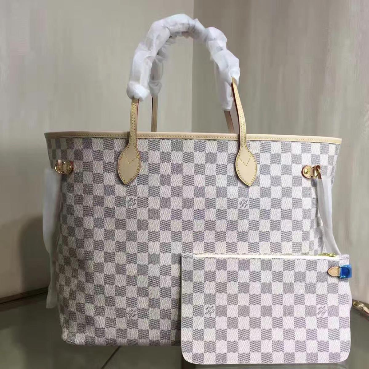 Louis Vuitton LV Handbags, NEVERFULL GM N41604, Damier Azur Canvas, 15.7 x 13.0 x 7.9 inches, Original Quality