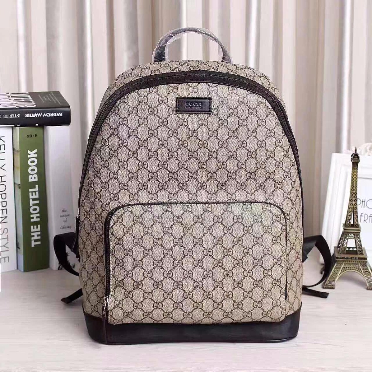 GUCCI GG Supreme backpack 406370, 12.5"W x 16"H x 5.5"D