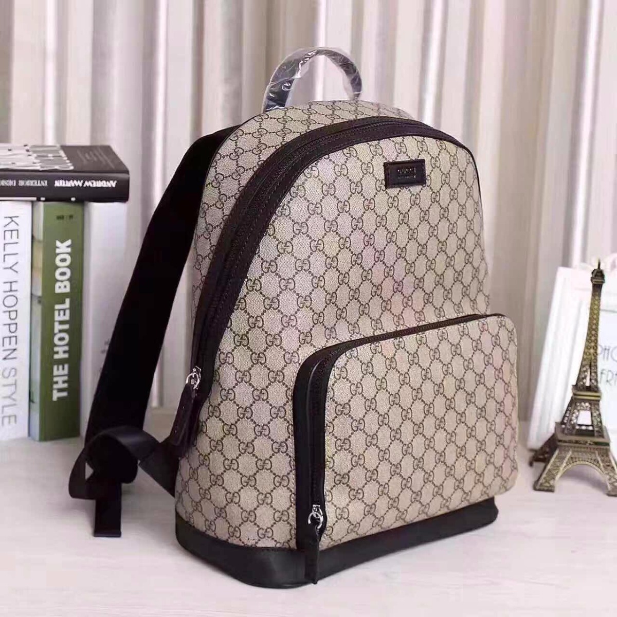GUCCI GG Supreme backpack 406370, 12.5"W x 16"H x 5.5"D