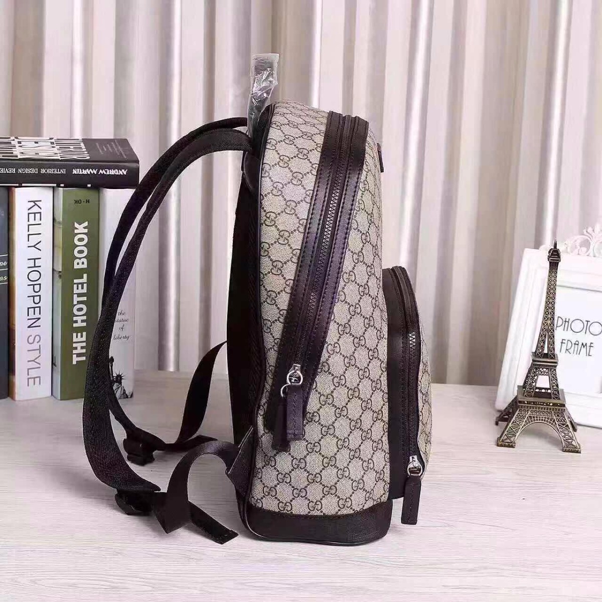 GUCCI GG Supreme backpack 406370, 12.5"W x 16"H x 5.5"D