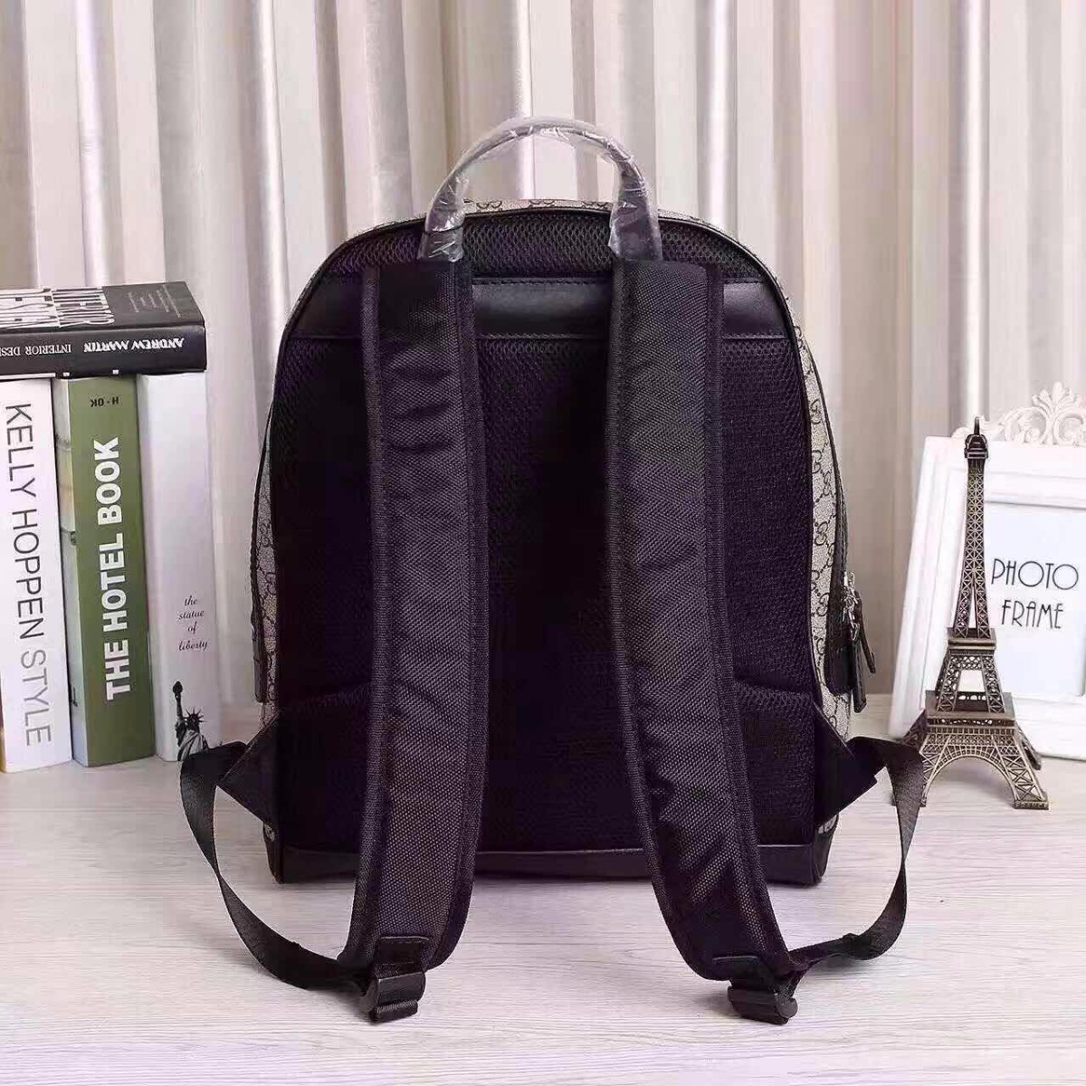 GUCCI GG Supreme backpack 406370, 12.5"W x 16"H x 5.5"D