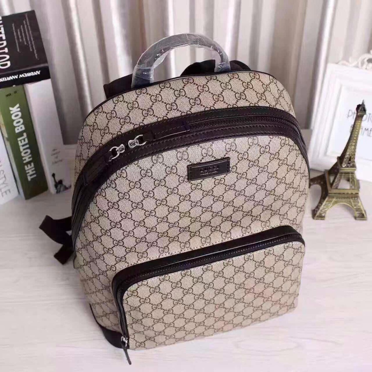GUCCI GG Supreme backpack 406370, 12.5"W x 16"H x 5.5"D