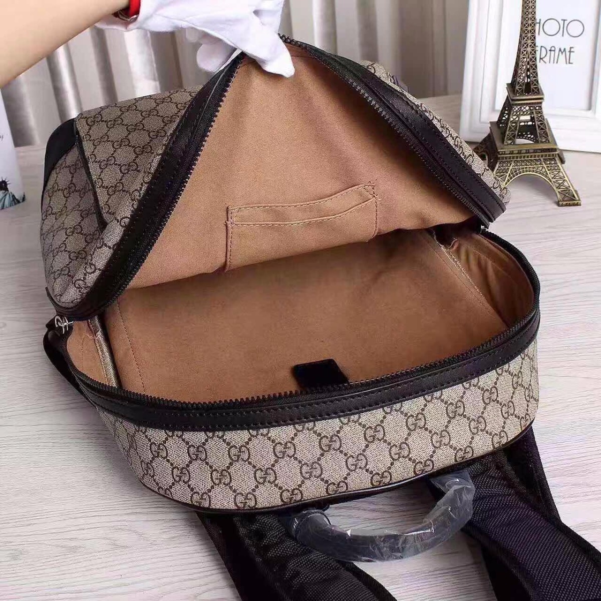 GUCCI GG Supreme backpack 406370, 12.5"W x 16"H x 5.5"D