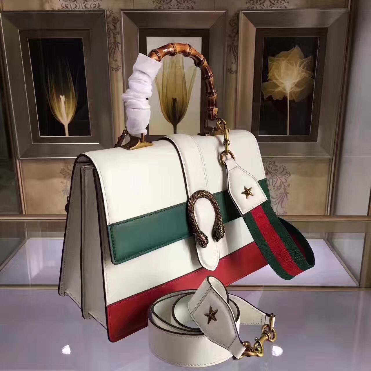 GUCCI Dionysus leather top handle bag, 421999 , 13.5"W x 9"H x 4.5"D