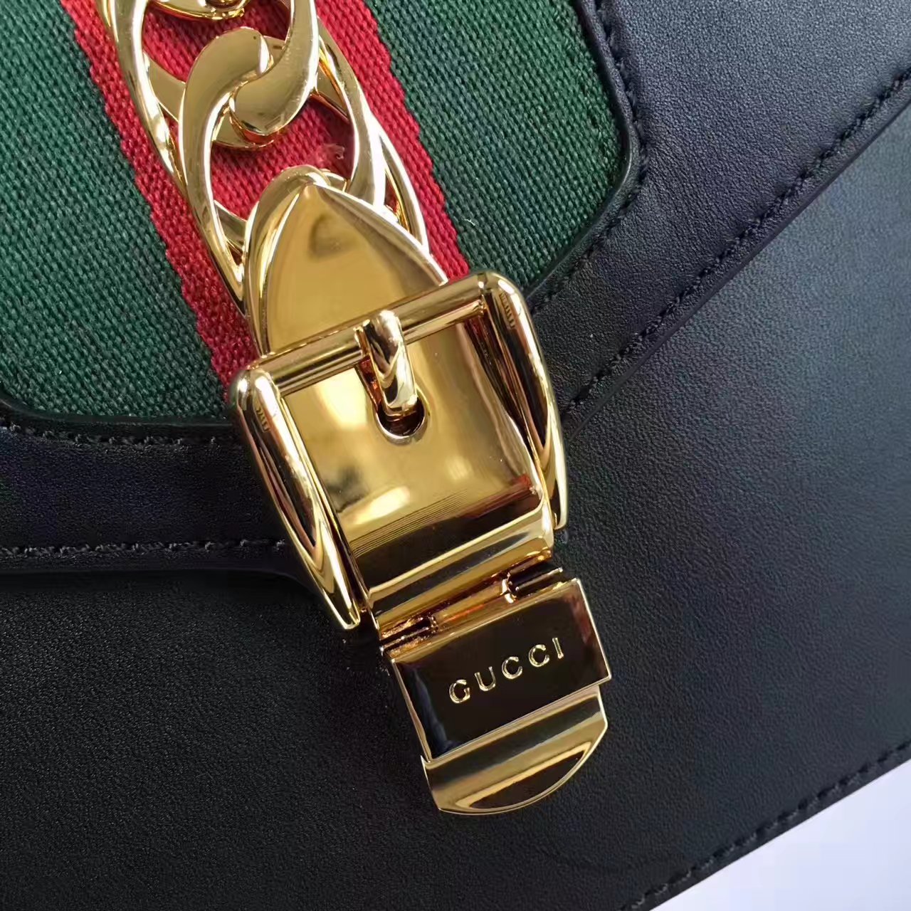 Gucci Sylvie leather mini bag, 470270, 8"W x 5.5"H x 3"D