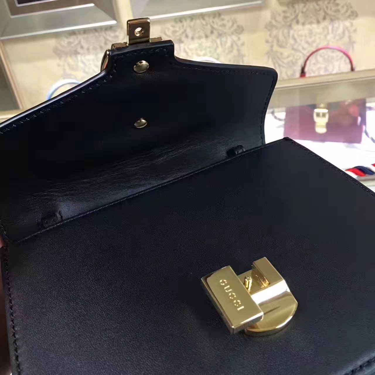 Gucci Sylvie leather mini bag, 470270, 8"W x 5.5"H x 3"D