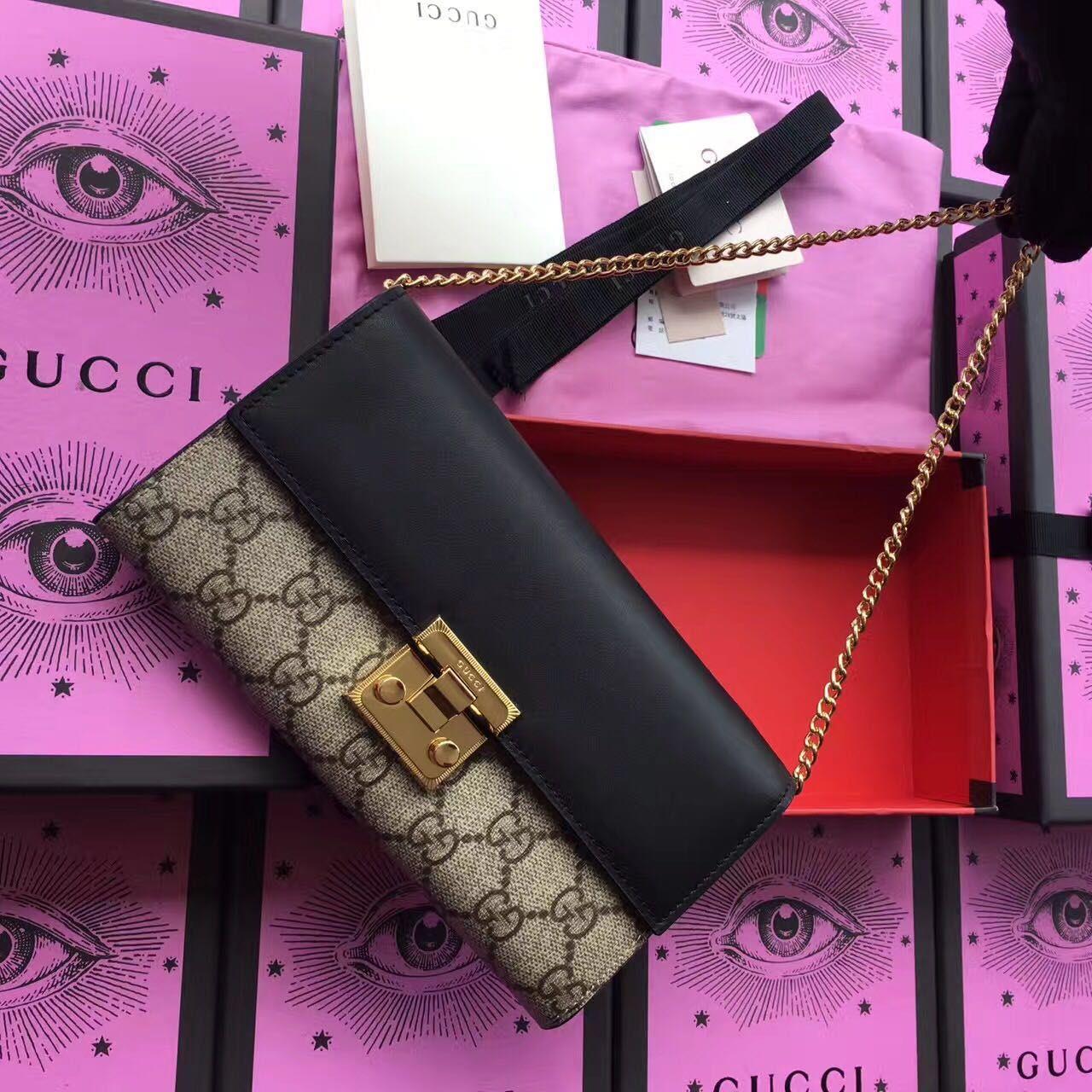 Gucci Padlock continental wallet, 453506, 7.5"W x 4"H x 1.5"D