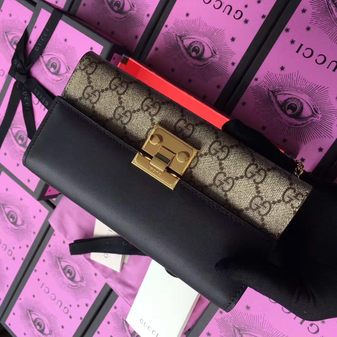 Gucci Padlock continental wallet, 453506, 7.5"W x 4"H x 1.5"D