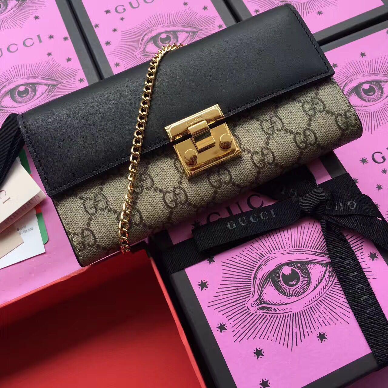 Gucci Padlock continental wallet, 453506, 7.5"W x 4"H x 1.5"D