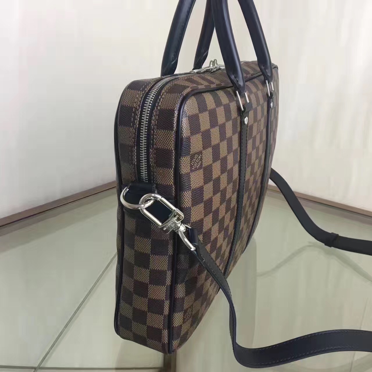 Louis Vuitton LV, PORTE-DOCUMENTS VOYAGE PM, N41466, Damier Ebene Canvas, 14.6 x 11.8 x 2.8 inches
