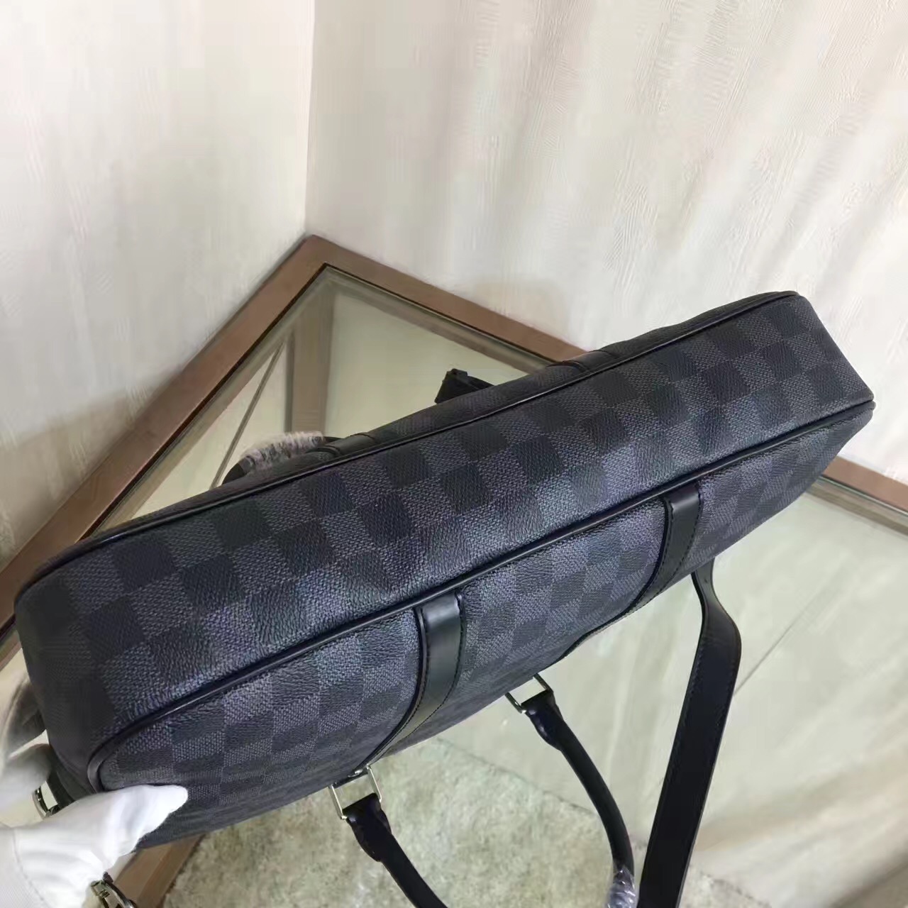 Louis Vuitton LV, PORTE-DOCUMENTS VOYAGE PM, N41478, Damier Graphite, 14.6 x 11.8 x 2.8 inches